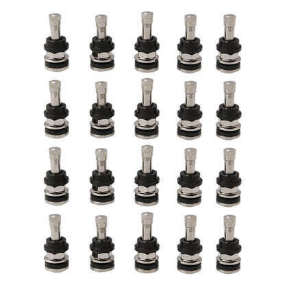 Motorcycle metal stem valve set, multiple black rubber and silver metal pieces
