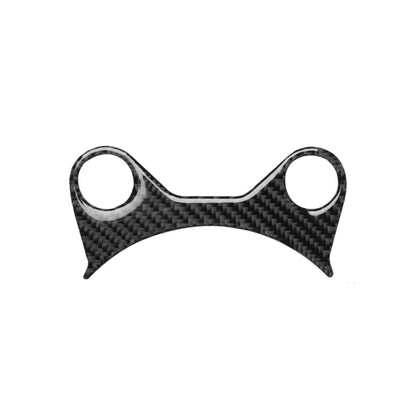 Carbon fiber half-gear shift console trim with two circular cutouts