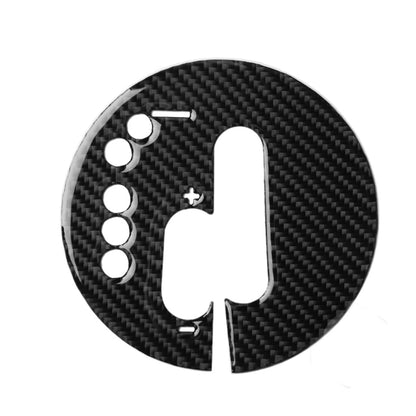 Carbon fiber-look manual transmission panel sticker, circular plate with shifter opening
