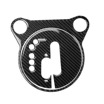 Carbon fiber look gear shift panel decorative sticker with round mounting holes