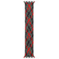 Charcoal and red chevron braided nylon watchband strap with single loop, full view