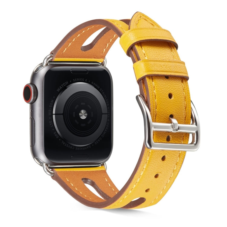 Top-grain Leather Watchband For Apple Watch Series 6 & SE & 5 & 4 40mm / 3 & 2 & 1 38mm