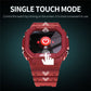 Wine red smartwatch with single-touch screen control icon on the display