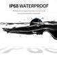 Waterproof smartwatch shown with water splash effects and IP68 text
