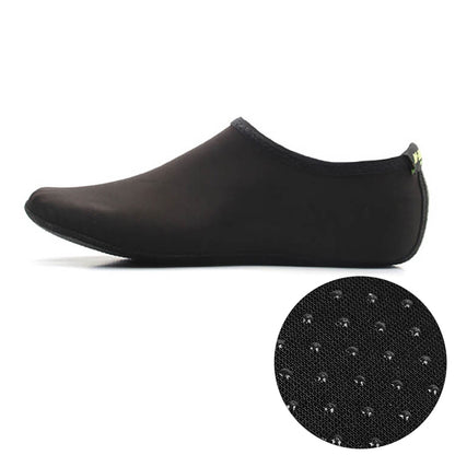 Black slip-on water dive shoe with textured non-slip sole
