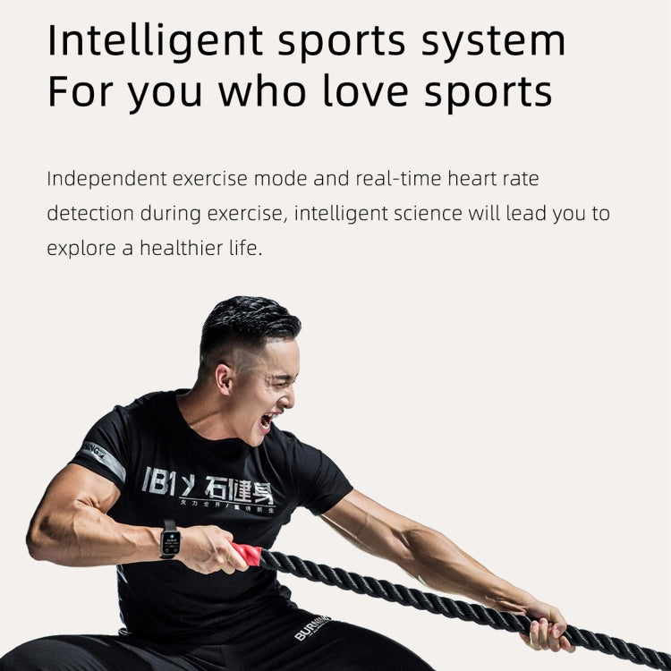 Black smartwatch on wrist during exercise with heart-rate style display