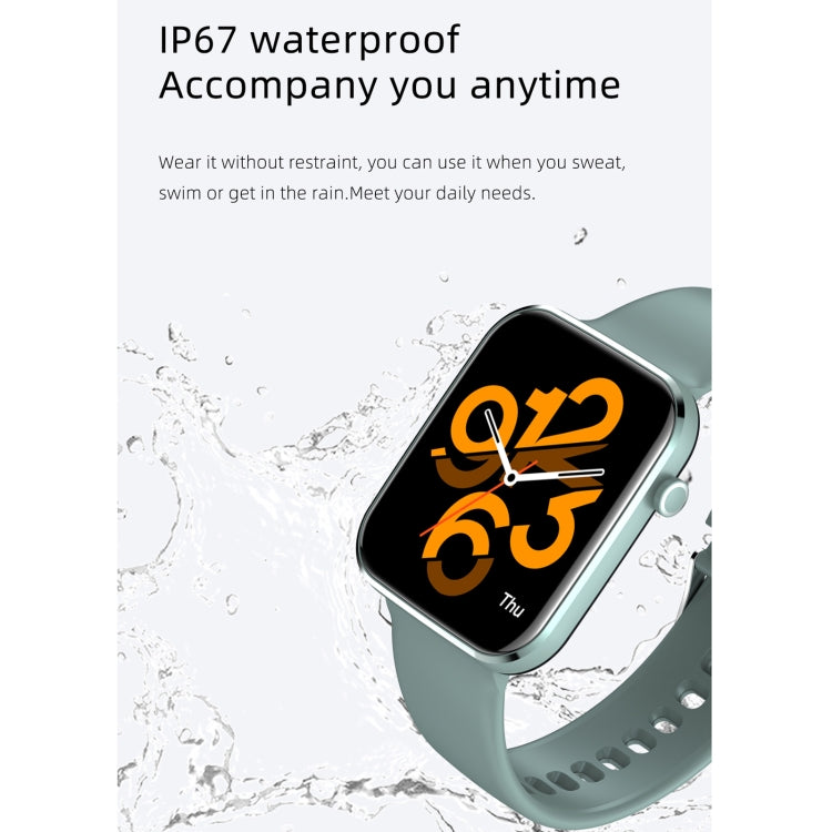 Light green smartwatch with splash-resistant design and colorful screen
