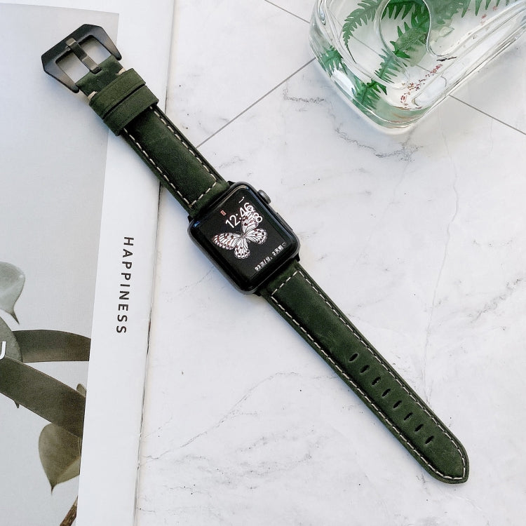 Big Head Buckle Leather Replacement Watchbands For Apple Watch Series 6 & SE & 5 & 4 40mm / 3 & 2 & 1 38mm, For Apple Watch Series 8&7 41mm / SE 2&6&SE&5&4 40mm / 3&2&1 38mm