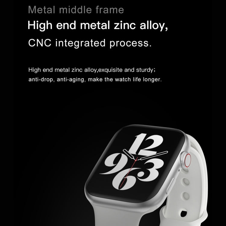 Waterproof smart watch with silver-tone strap and color touchscreen, black dial display