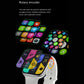 Waterproof smart watch with white strap, color touchscreen apps and side control knob