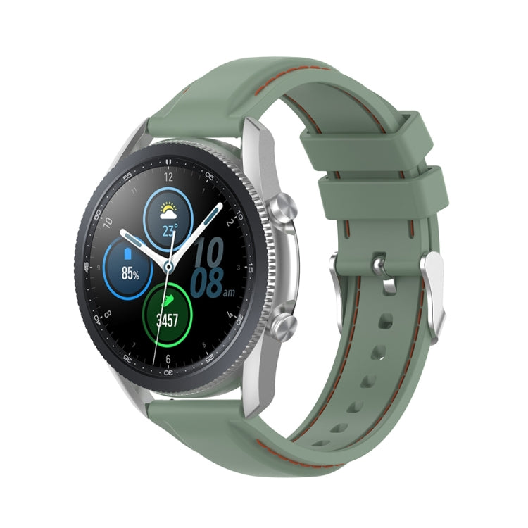 Silicone smartwatch replacement strap, light green with perforations and buckle