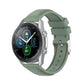 Light green 22mm silicone watch strap with pin buckle, perforations and contrasting edge stitching