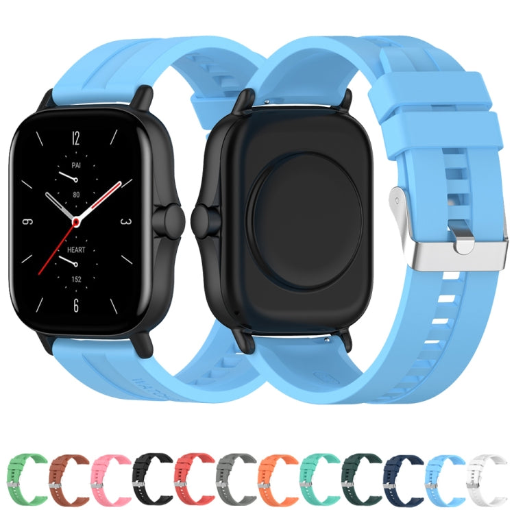 For Amazfit GTR 2e / GTR 2 22mm Silicone Replacement Strap Watchband with Silver Buckle, For Amazfit GTR 2e