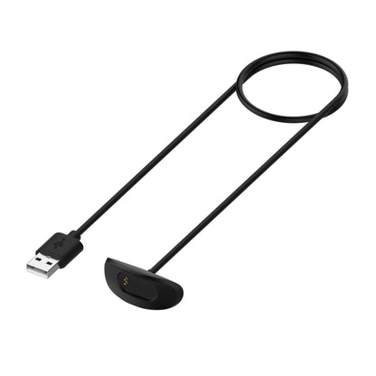 Black USB-A magnetic charging cable with curved dock and 1m length