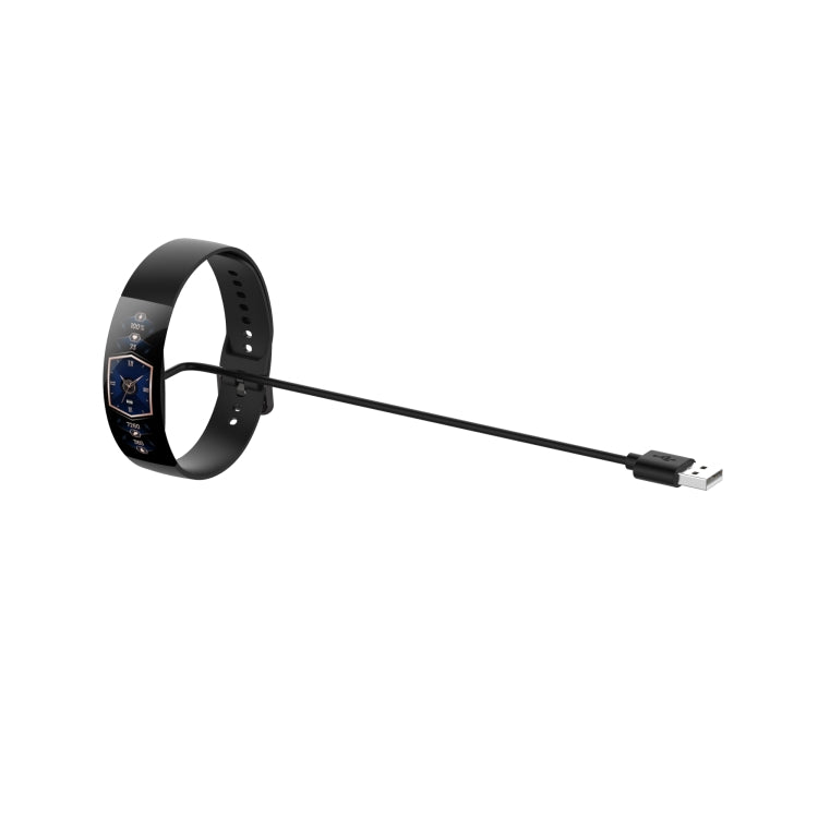 Black smartwatch charging cable with magnetic dock and USB-A plug