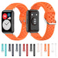 Replacement silicone watch straps set, perforated design; orange straps shown