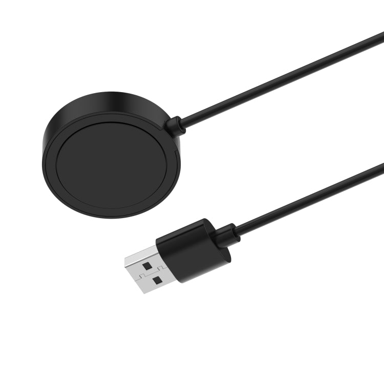 Black USB magnetic charging cable with round dock and USB-A connector tips