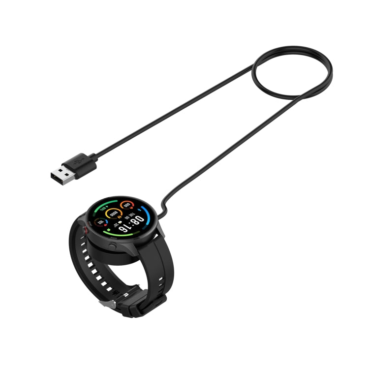 Black USB magnetic charging cable with round dock and USB-A end