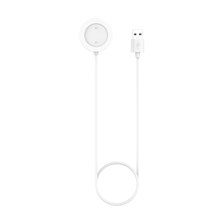 White USB magnetic charging cable with round magnetic dock and USB-A connector