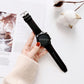 Huawei Watch GT2 Pro litchi-texture leather strap, black with metal buckle and perforations