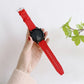 Huawei Watch GT2 Pro litchi-texture leather strap, red with metal buckle and perforations