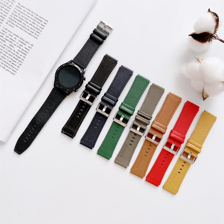 Set of leather watch straps in multiple colors with metal buckles, for smartwatch