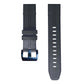 Black silicone watch strap with quick-release clasp and adjustment holes
