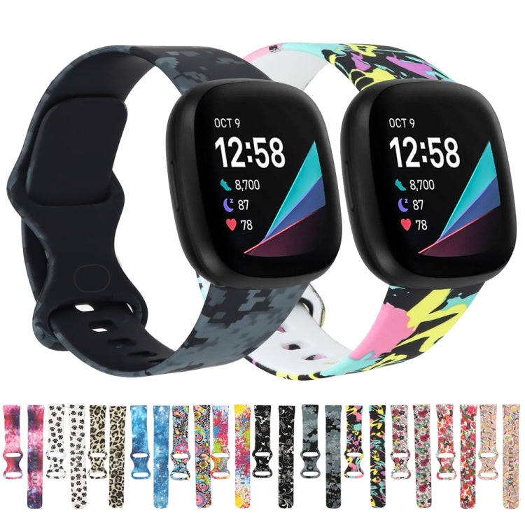 Multiple printed replacement watchbands with different patterns; shown with black smartwatch cases