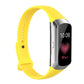 Glossy silicone replacement watch strap, yellow with button-hole rows