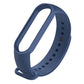 Midnight blue silicone watch strap with multiple adjustment holes and pin buckle for Mi Band 6.