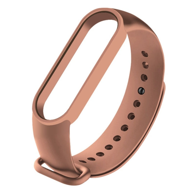 Silicone replacement watch strap for Mi Band 6, bronze/brown, perforated silicone band