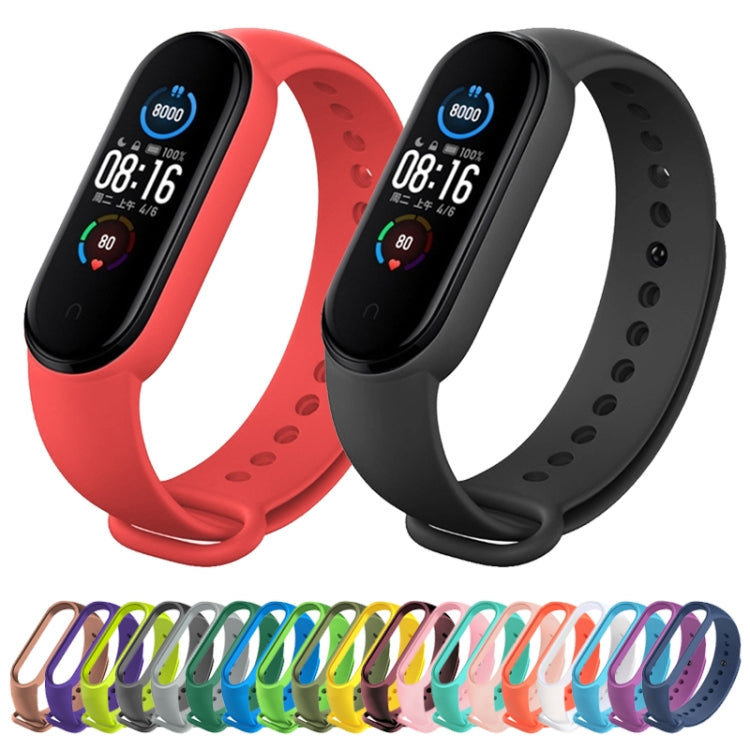 Silicone replacement watch straps for Mi Band 6, assorted colors, perforated bands
