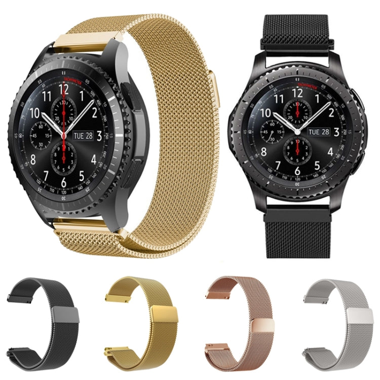Assorted milanese stainless steel watch bands with rectangular clasps