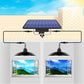 2-in-1 solar window light with black pendant heads and solar panel, two lamps