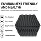 Black triangular-groove acoustic foam sound insulation panel with raised ridges