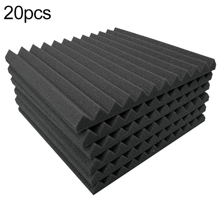 Triangular groove acoustic foam set, dark gray, 20 pcs