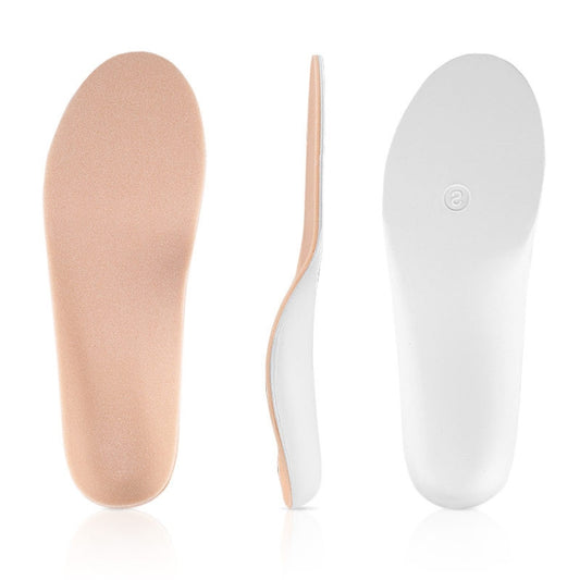 Beige textured top with white base arch-support shoe insoles, full-length fit