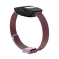Milanese replacement strap with double buckle, purple mesh and violet clasp