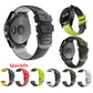 Perforated silicone watch straps with quick-release buckles, shown with a smartwatch