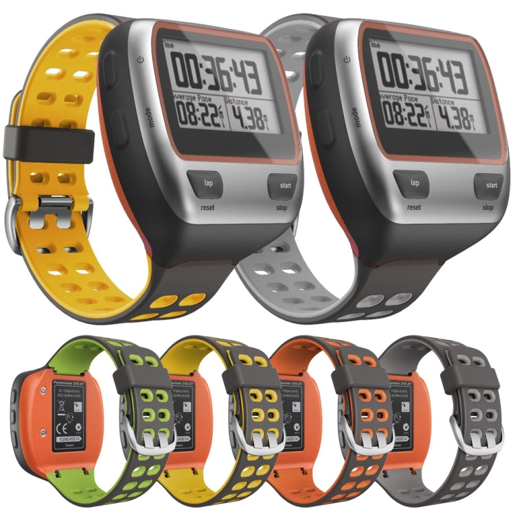 For Garmin Forerunner 310XT Two-color Silicone Replacement Strap Watchband