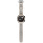 Two-tone silicone replacement watch strap in tundra white and black, flat profile