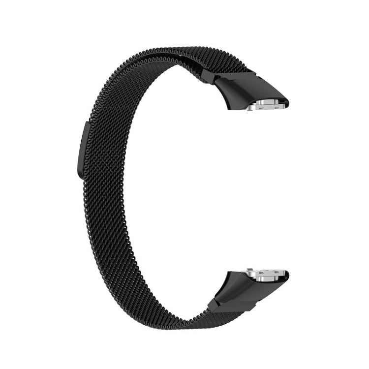 Black Milanese mesh watchband with black clasp