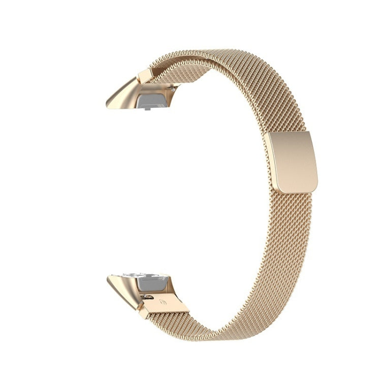 Champagne gold Milanese mesh watchband with metal clasp
