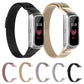 Color set of Milanese mesh watchbands with smartwatches shown in black and gold
