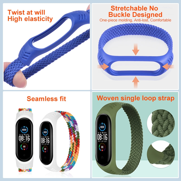 For Xiaomi Mi Band 6 / 5 / 4 / 3 / 2 Universal Silicone Elasticity Weave Replacement Strap Watchband, XS 140mm, S 150mm, M 160mm, L 170mm, XL 180mm