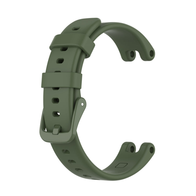 Silicone watch band for Garmin Lily in dark green with buckle and strap holes