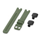 Olive silicone watch band with quick-release tool and spare connectors