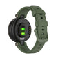 Olive silicone watch band for Garmin Lily attached to watch body