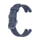 Silicone replacement watchband for Garmin Lily, blue-gray, with clasp and adjustment holes.