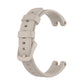 Silicone replacement watchband for Garmin Lily, light gray, with clasp and adjustment holes.
